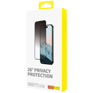 iPhone 15 Plus Privacy Protection Full-Coverage Tempered Glass Screen Protector - Ultra Thin & Flexible, Very Hard, HD Clarity, Long-Lasting Protection with Superb Adhesion